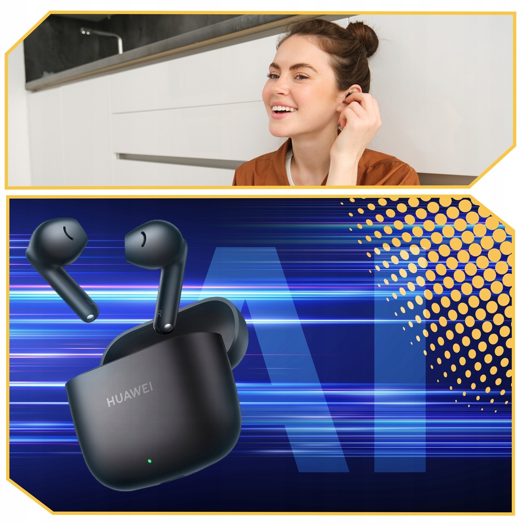 SŁUCHAWKI BEZPRZEWODOWE Huawei FreeBuds SE 2 DOUSZNE Bluetooth 5.3 CZARNE Kolor dominujący czarny
